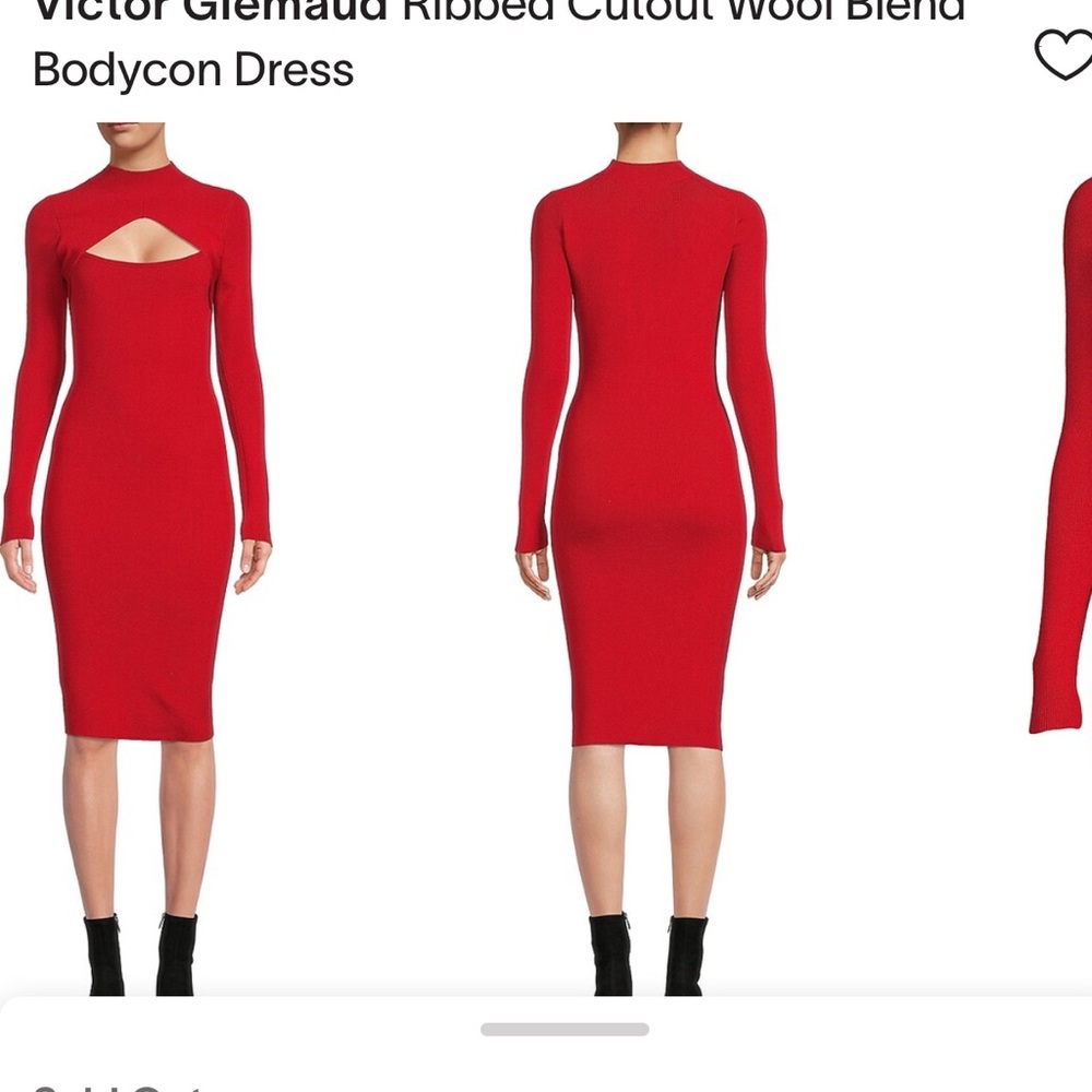 Victor Glemaud Scarlet Long Sleeve Cutout Dress